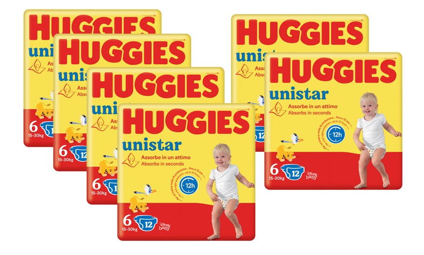 Image 1: Fino a 102 Pannolini Huggies Unistar