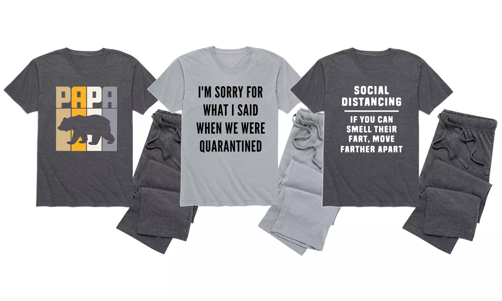 Instant Message Funny Dad Joke Social Distancing Pajama Set (2-Piece) - Primary Image