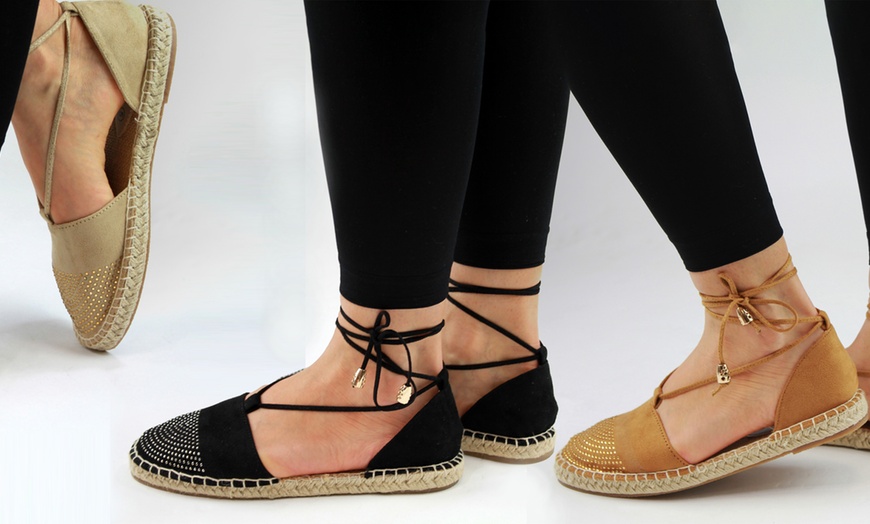 Image 1: Women's Lace-Up Espadrilles