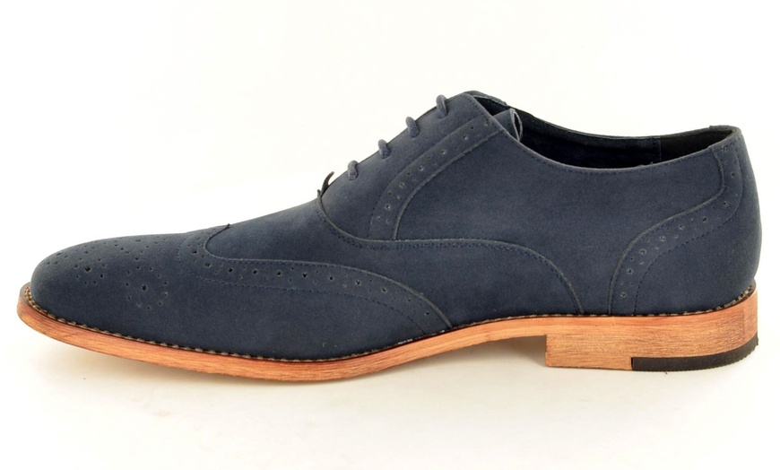 Image 17: Men's Faux Suede Brogue Shoes