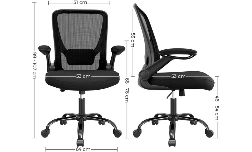 Image 5: Drafting Ergonomic Mesh Desk Chair