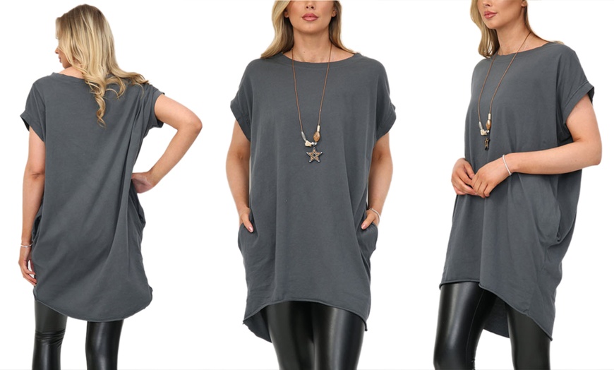 Image 3: Want Clothing Oversized Sleeveless Hi-lo Back Baggy T-Shirt Dress