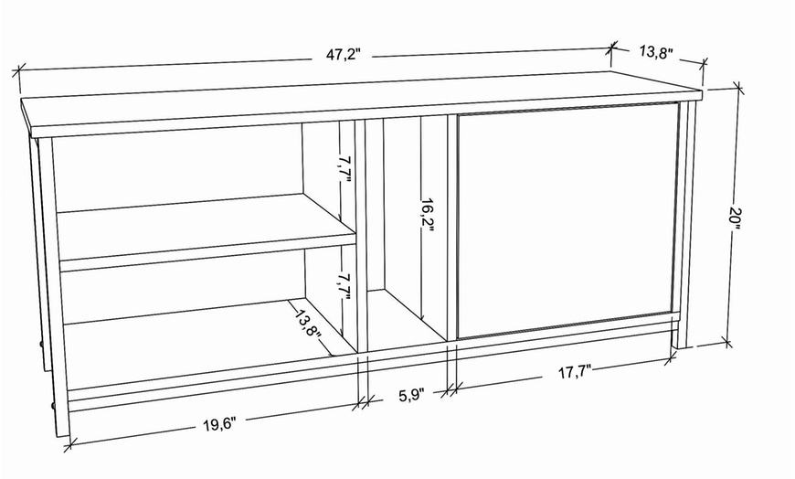 Image 28: Neola Media Television Stand with Open Shelves and Cabinet