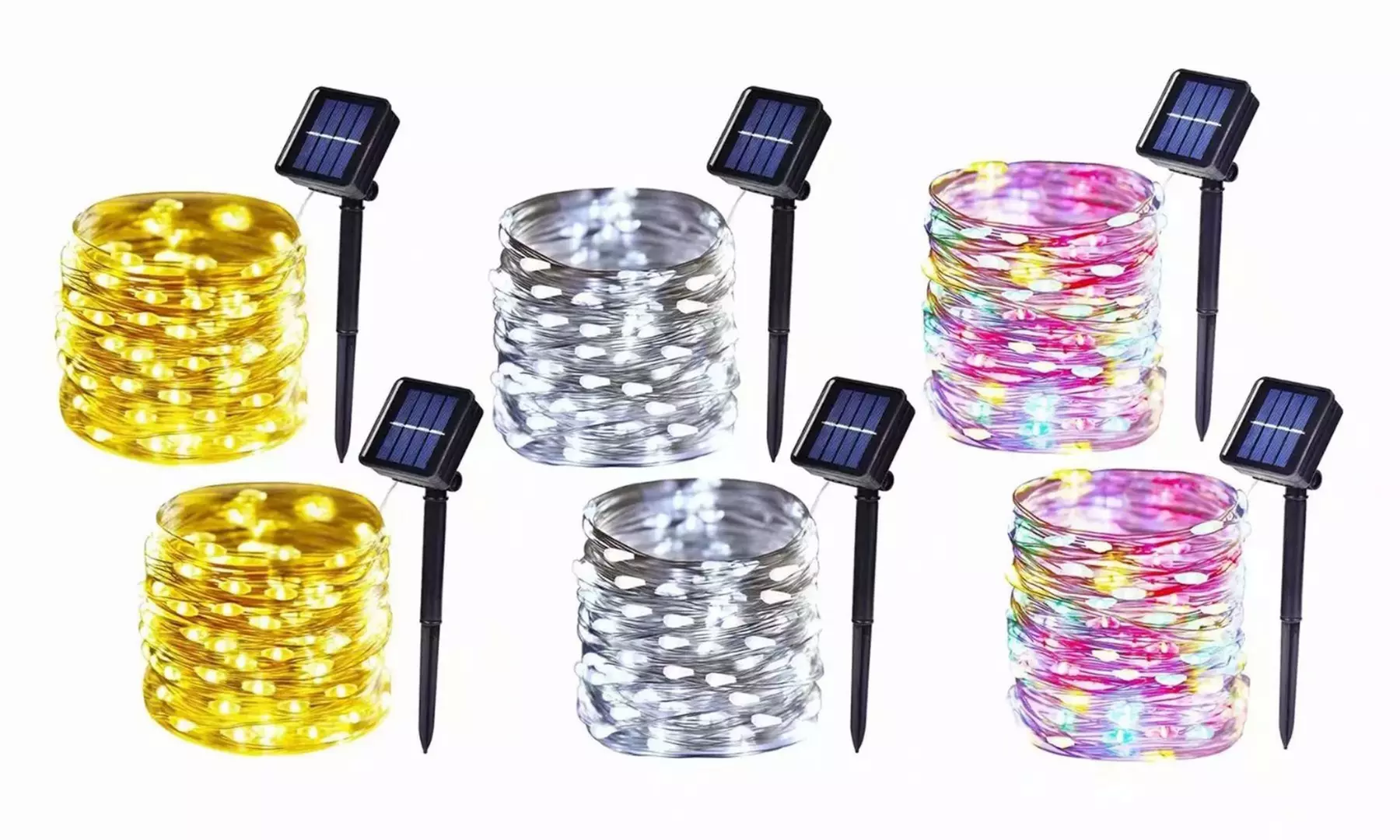 2 Pack Solar Lights Outdoor Solar String Lights Solar Christmas Decor Lights - Primary Image