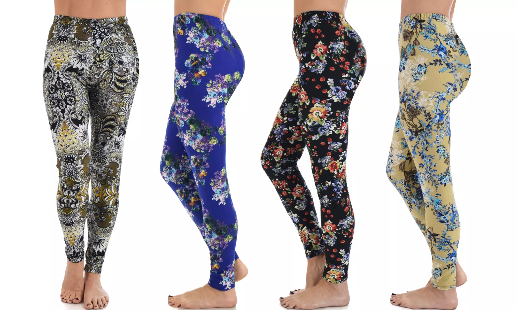 Lyss Loo Women's Soft and Cozy Floral Printed Leggings One Size - Primary Image