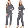 Image 4: Want Clothing Ribbed 2-Piece Wide Leg Loungewear Suit