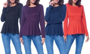 Women's Long Sleeve Peplum Top