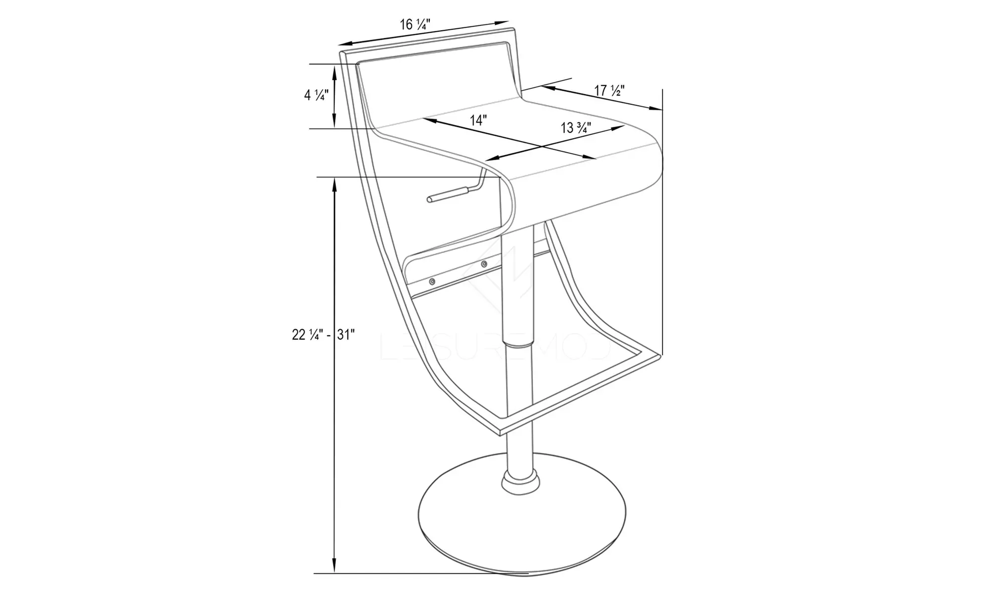 LeisureMod Napoli Modern Clear Acrylic Bar Counter Stool (Set of 2) - Second Medium