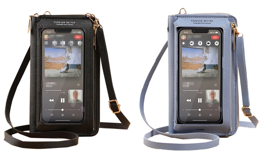 Image 22: Waterproof Crossbody Phone Bag with USB Charger Port