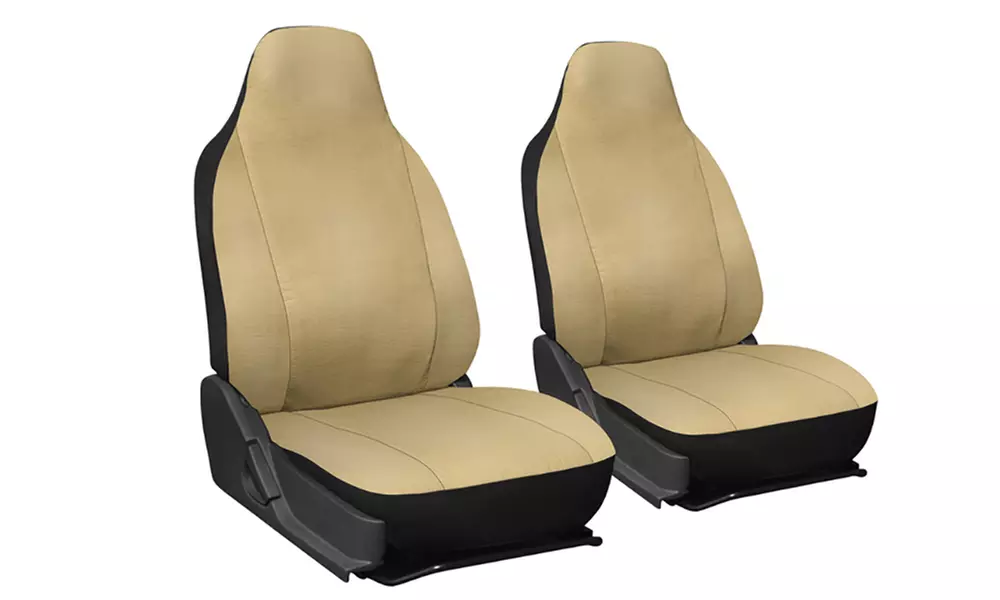 Faux Leather Front Bucket Car Seat Cover Set (2-Piece) - Primary Image