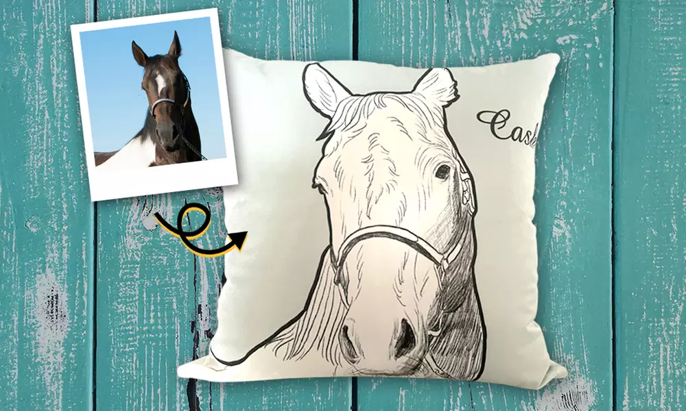 Kissen mit Haustier-Illustration