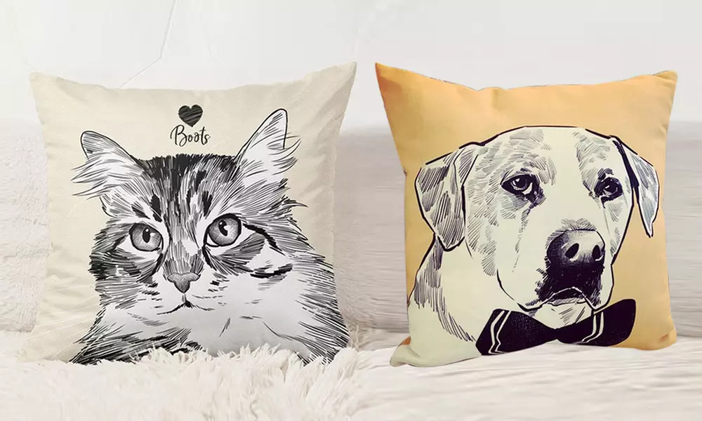Kissen mit Haustier-Illustration