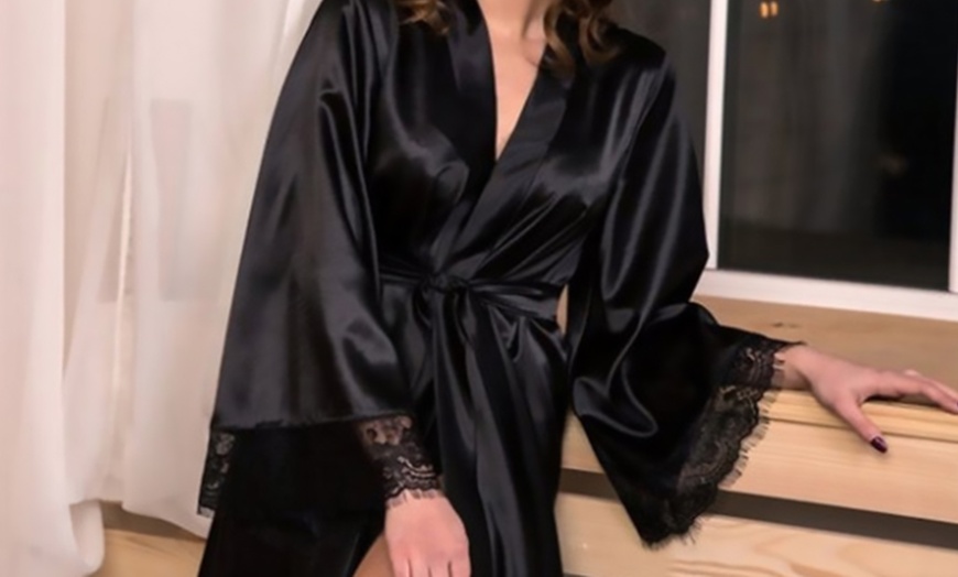 Image 4: Satin Nightwear Kimono