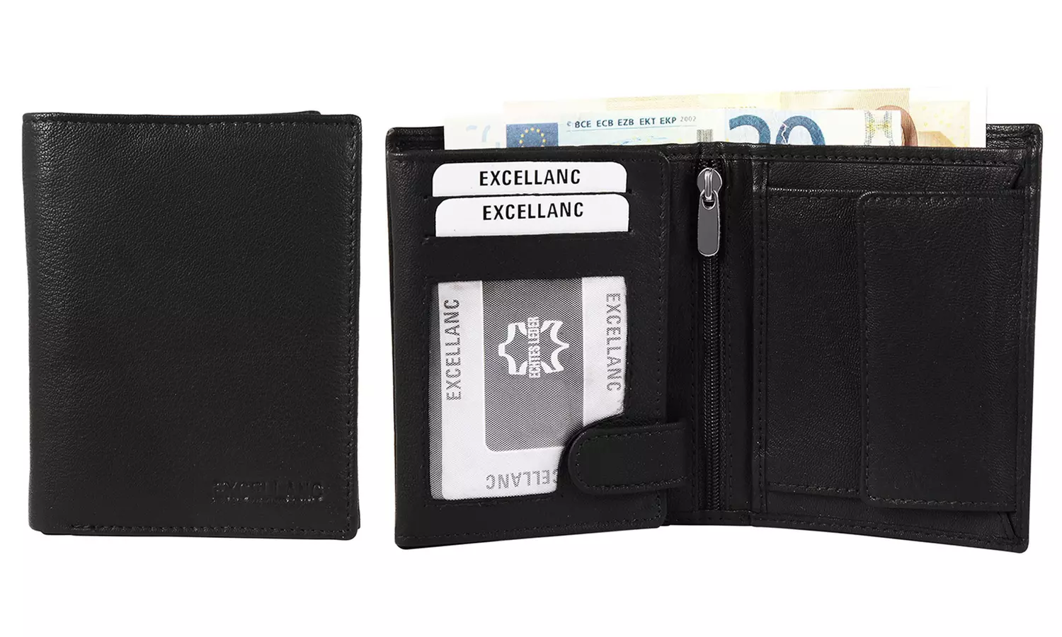 1x, 2x, oder 3x Herren- oder Unisex-Geldbörse aus Leder