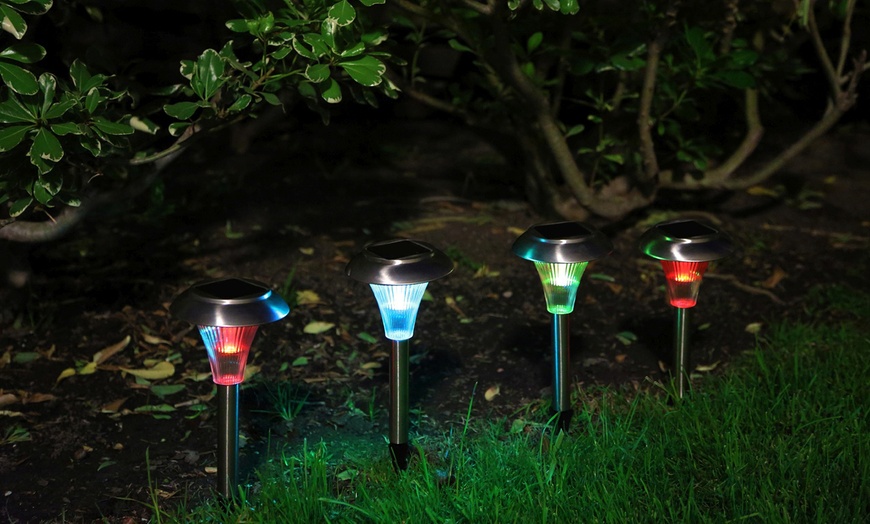 Solar Garden Color-Changing Path Lights (8-, 12-, or 24-Pack) | Groupon