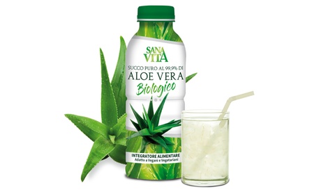 2 o 4 confezioni di succhi di Aloe Vera Biologico SanaVita da 500 ml