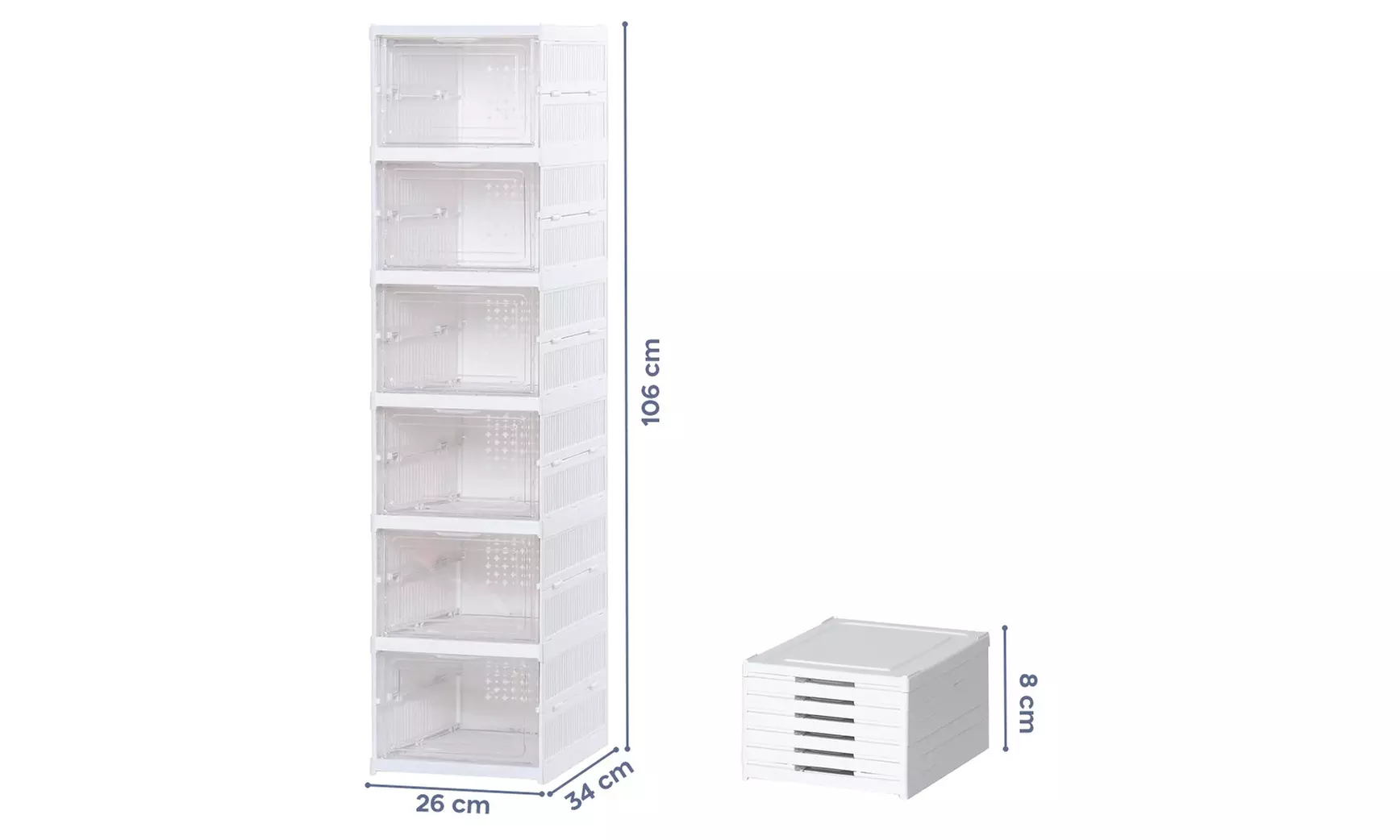 6 stapelbare Schuhboxen - Second Medium