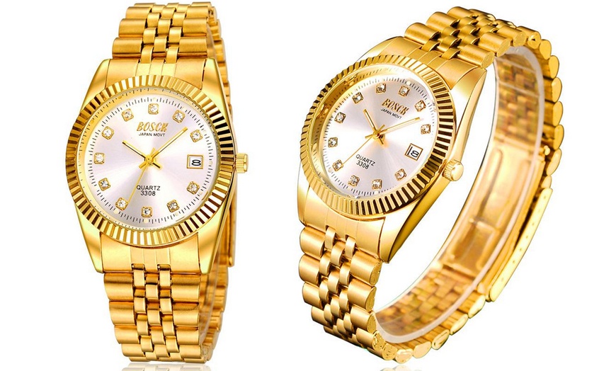 Image 4: Men's Gold Colour-Plated Watch