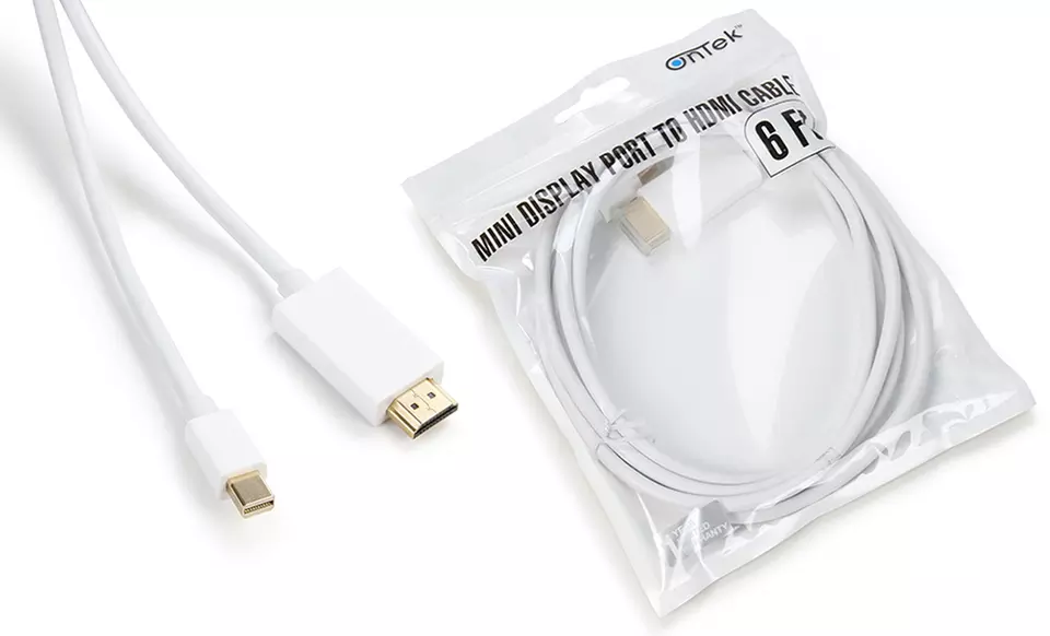 Ontek 6ft. Gold Plated Mini DisplayPort to HDMI Cable (Thunderbolt Port Compatible) - Second Medium