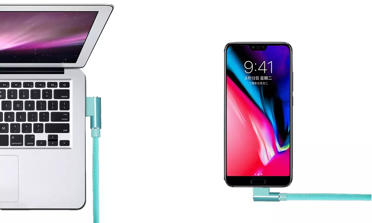 1x oder 2x bruchfestes oder L-förmiges Ladekabel