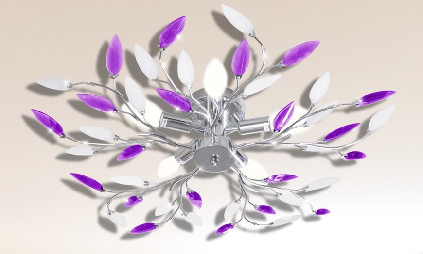 Image 18: Plafonnier feuille effet cristal