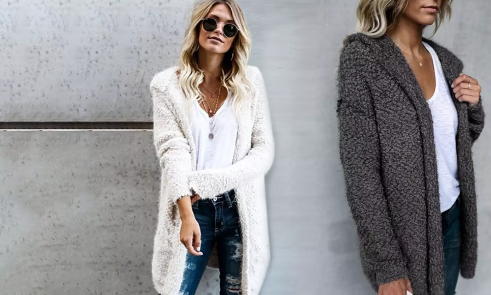 Gilet long "Ellie" avec capuche, coloris au choix - Image 7