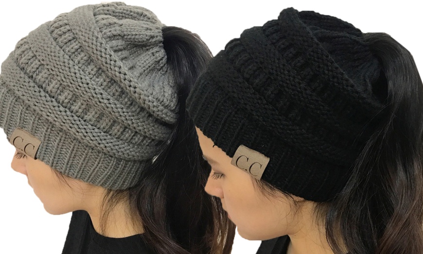 Image 1: Pony Tail Beanie
