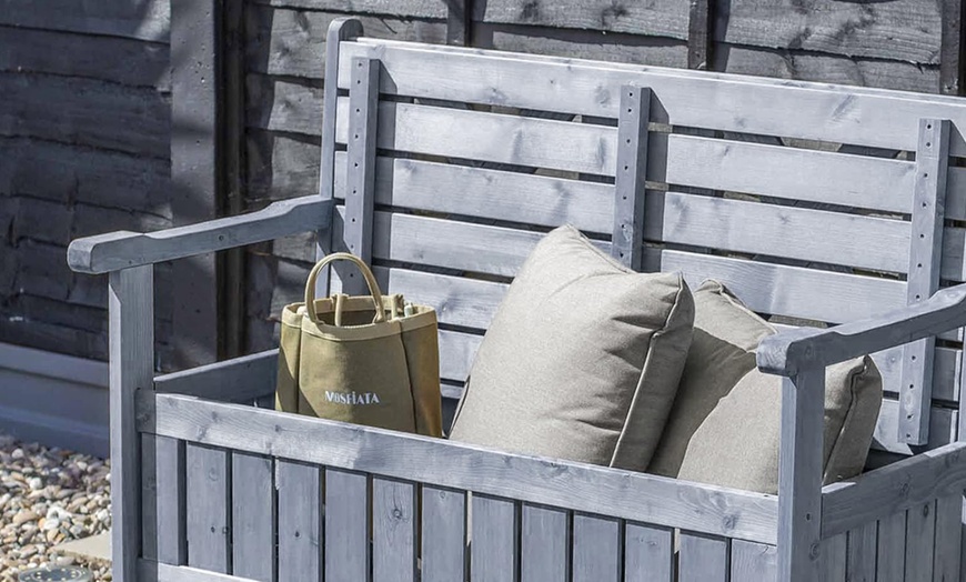 Image 4: Wooden Outdoor Storage Bench 