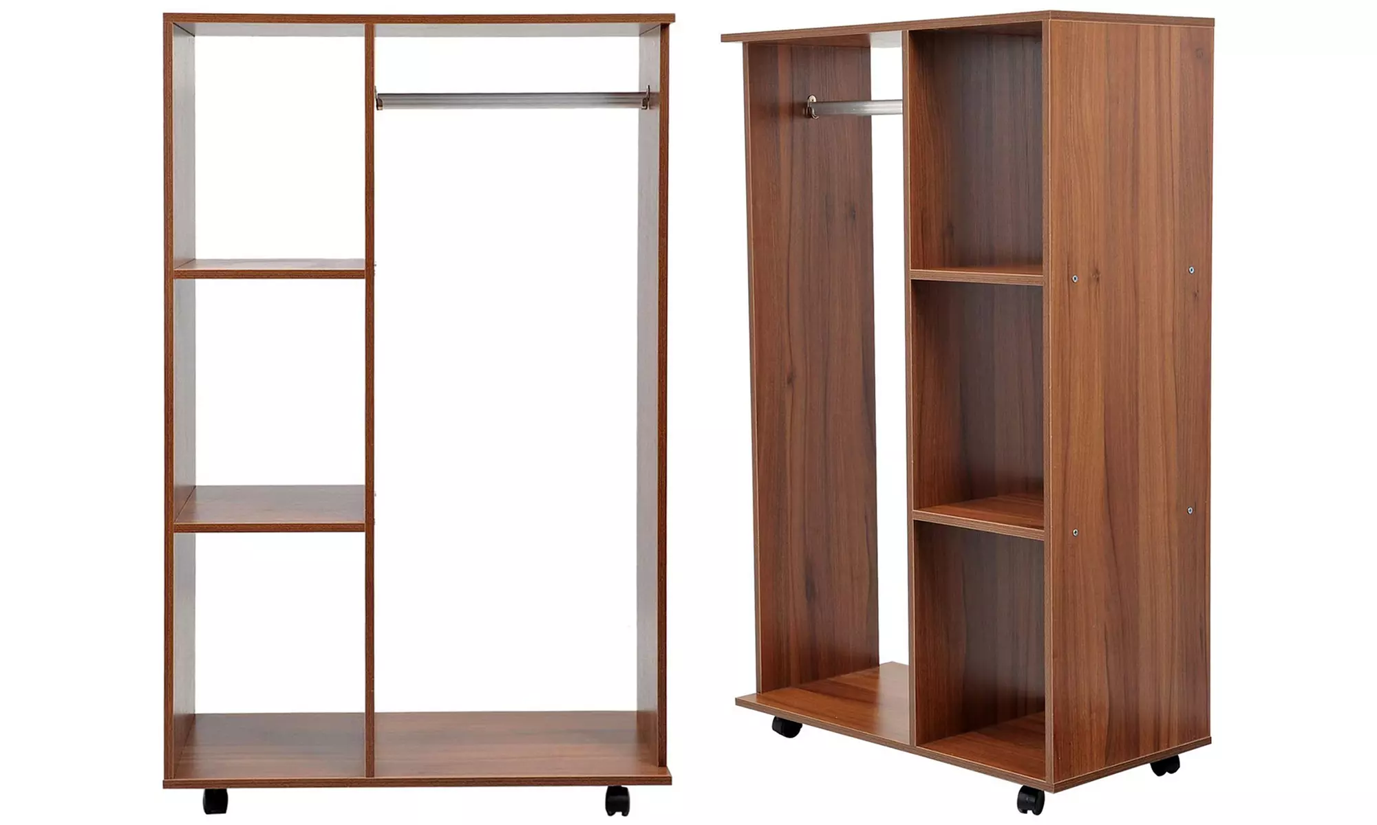 Homcom Open Wardrobe with Hanging Rail and Storage Shelves