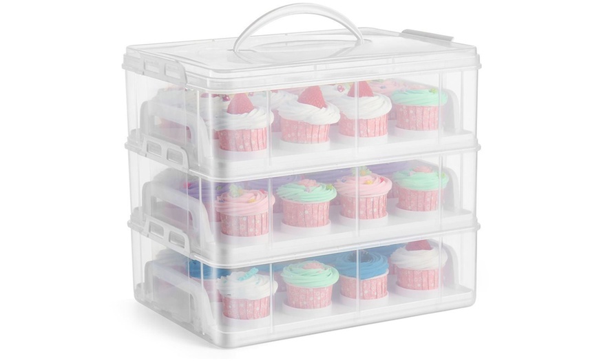 Image 9: Three-Tier Cupcake Carrier Box