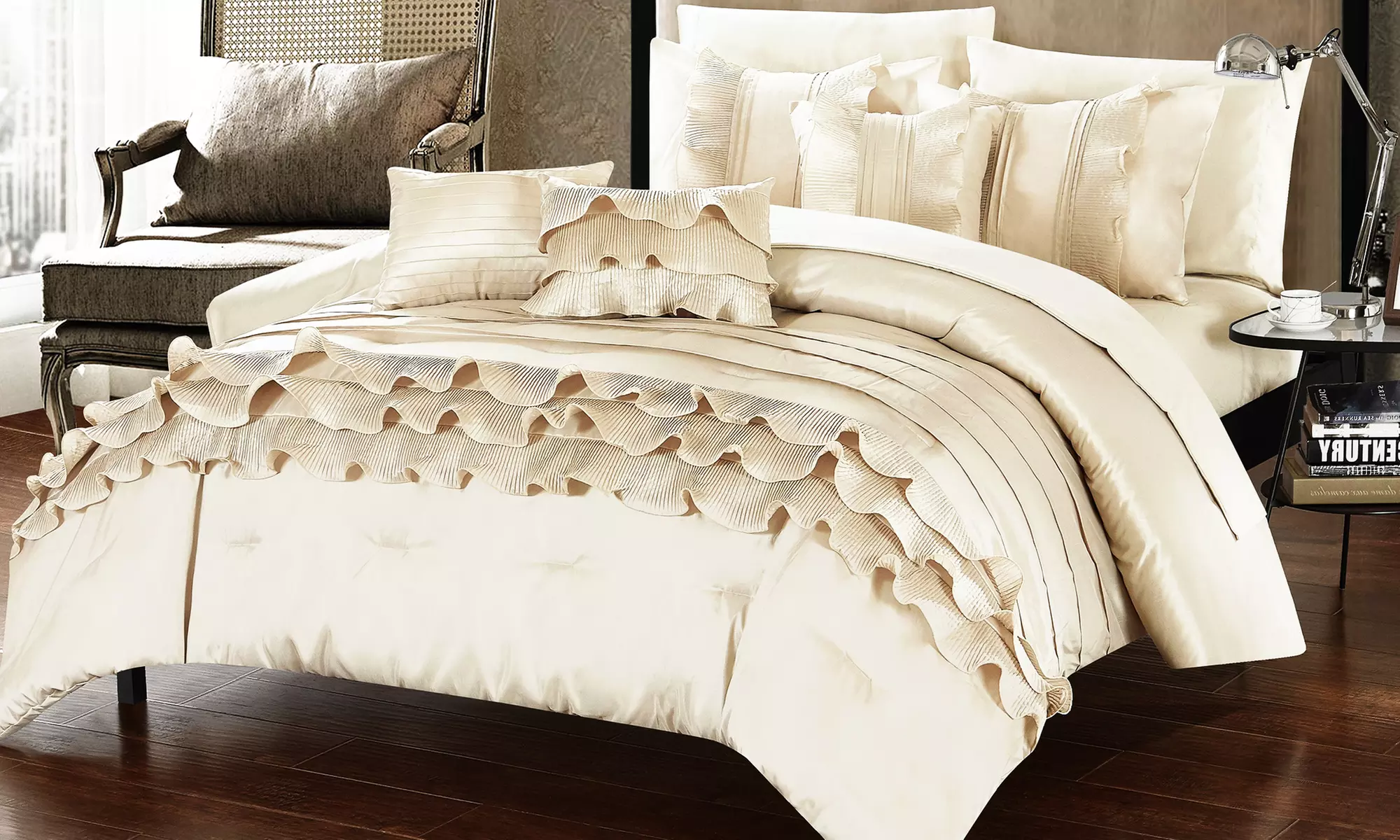 Sahara Ruffled Comforter and Sheet Set (10-Piece) - Primary Image