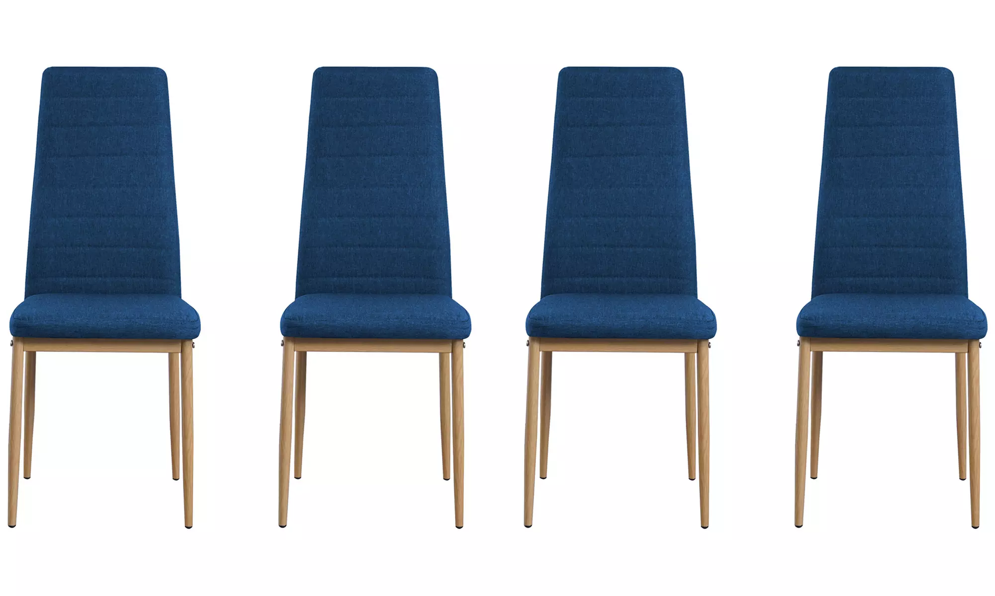 Silla moderna con asiento de tela y patas de metal, de Sampur