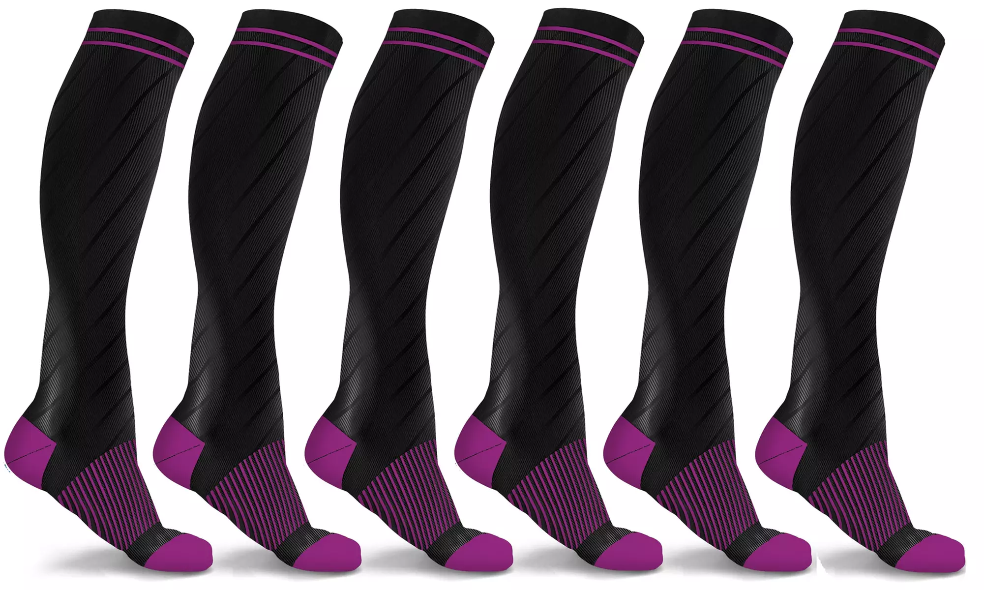 DCF Unisex Copper-Infused High-Energy Compression Socks (6-Pack) - Second Medium
