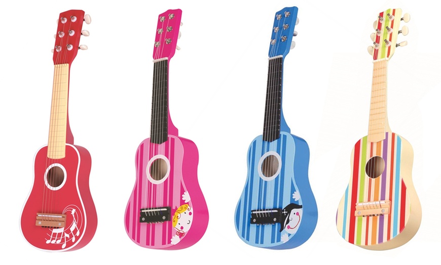 Image 1: Lelin Kids' Wooden Guitar