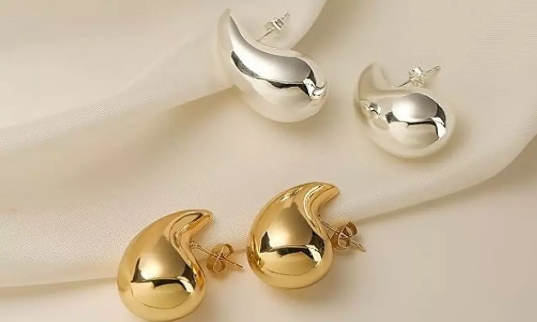 Italian Made 925 Sterling Silver Gold or Silver Chunky Teardrop Earrings