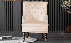 Upholstered Tufted Velvet Accent Armchair