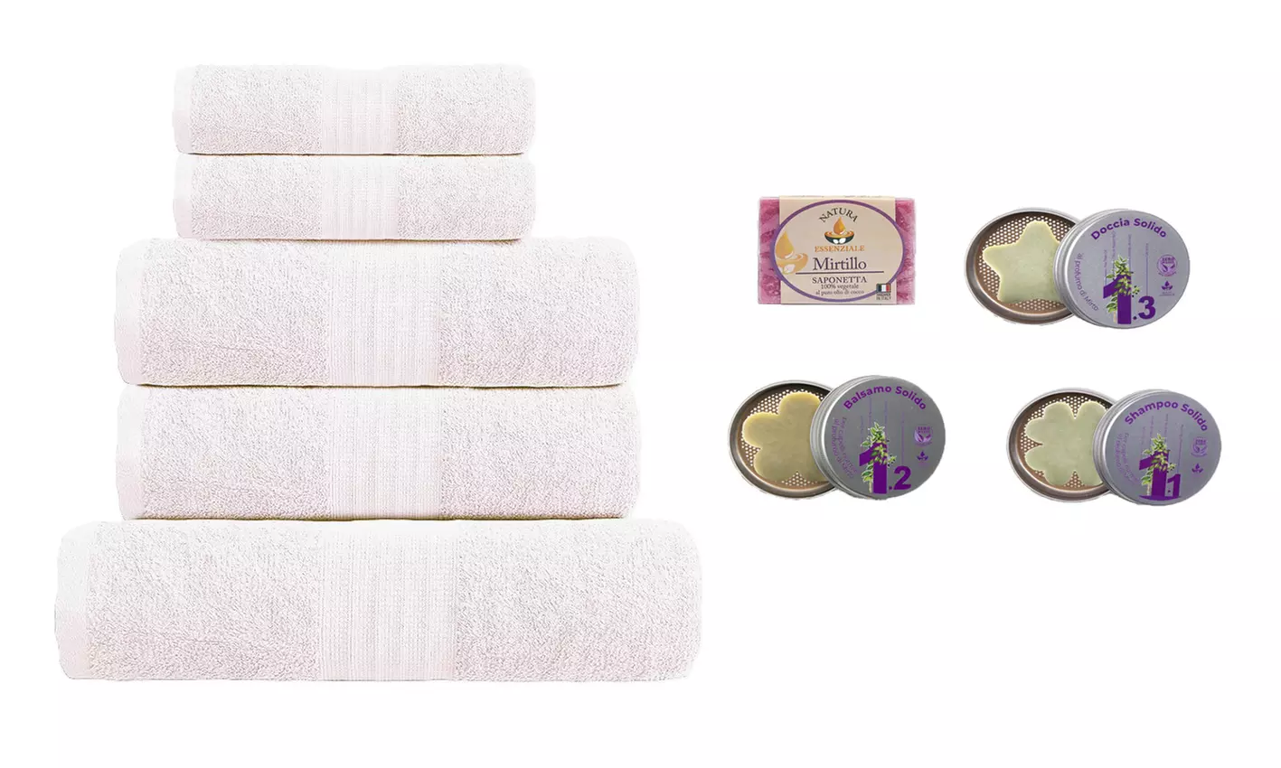 Beauty Box con asciugamani Bassetti e prodotti La Saponeria Artigiana