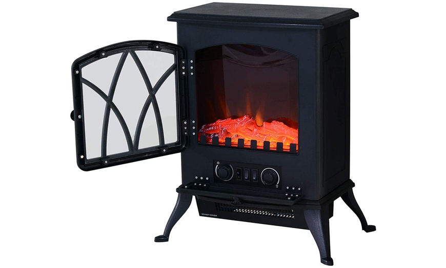 Image 13: HomCom Indoor Fireplace Heater