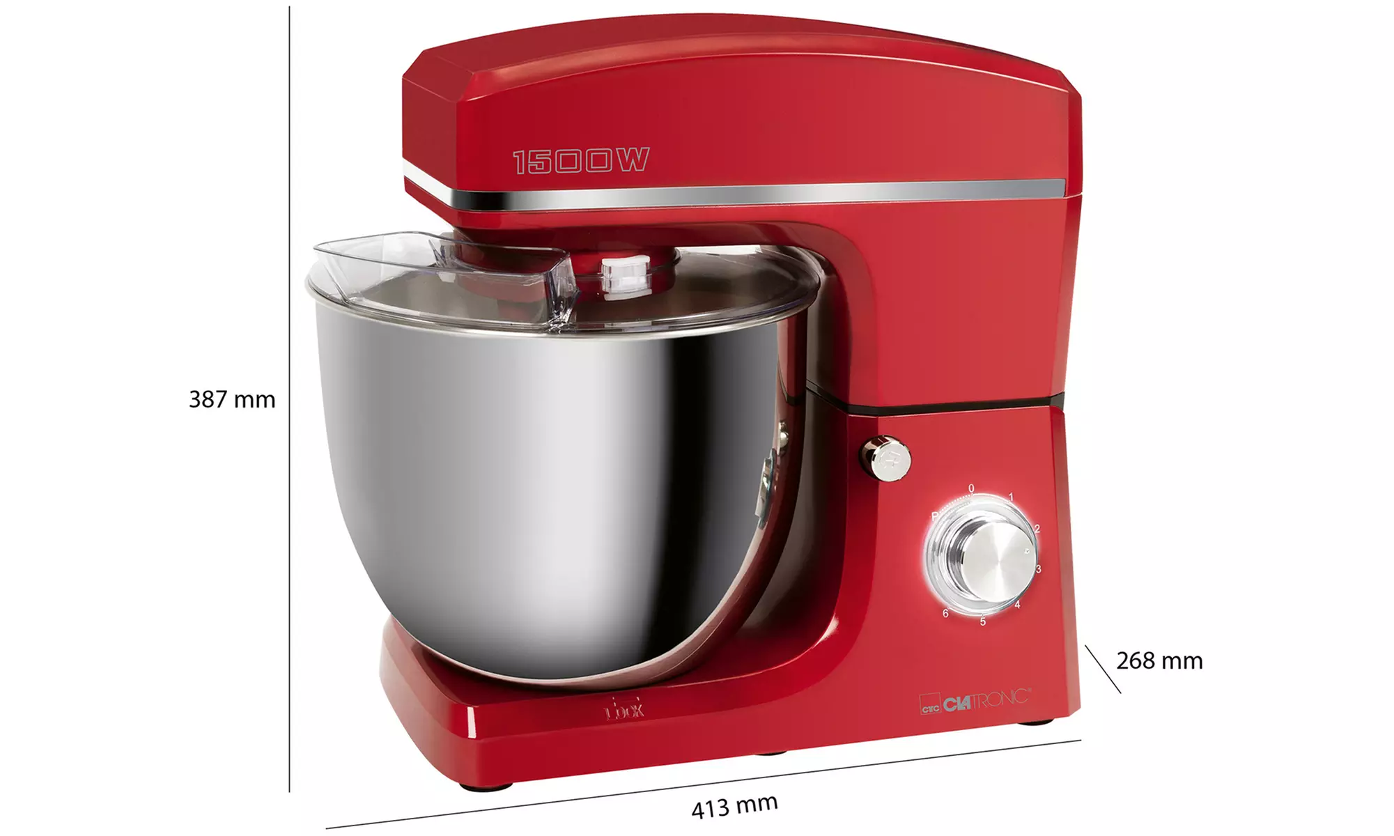 Robot pétrin multifonction 10 L 1500W de Clatronic