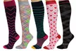 Rexx Women's Patterned Knee-High Compression Socks (3 or 5-Pairs) - Second Medium