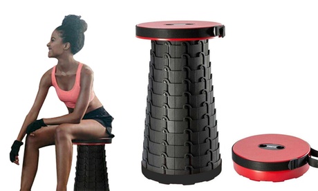 Sgabello pieghevole Bakaji, con altezza regolabile e manico e tracolla in tessuto