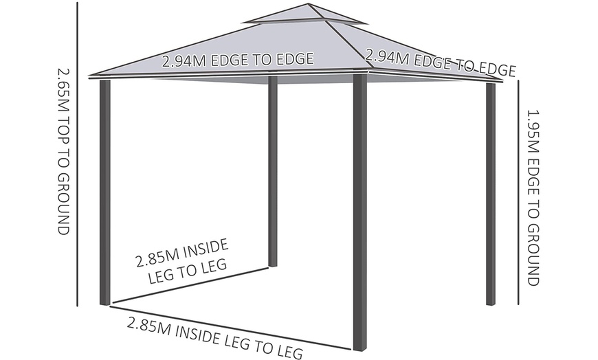 Image 7: Outsunny Gazebo with Net Curtains