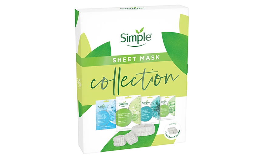 Image 4: Up to Four Simple Sheet Mask Collections 4 Piece Gift Set for Her 