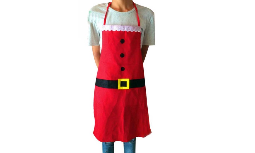 Image 2: Christmas-Themed Santa Apron