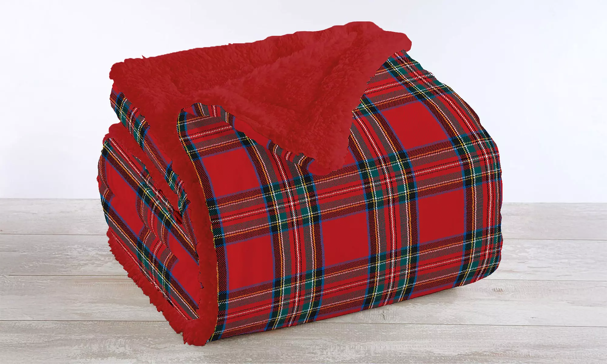 Plaid réversible sherpa et microfibre