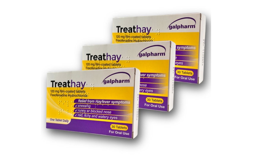 Image 3: Hayfever 3 Month Supply Galpharm Treathay Fexofenadine