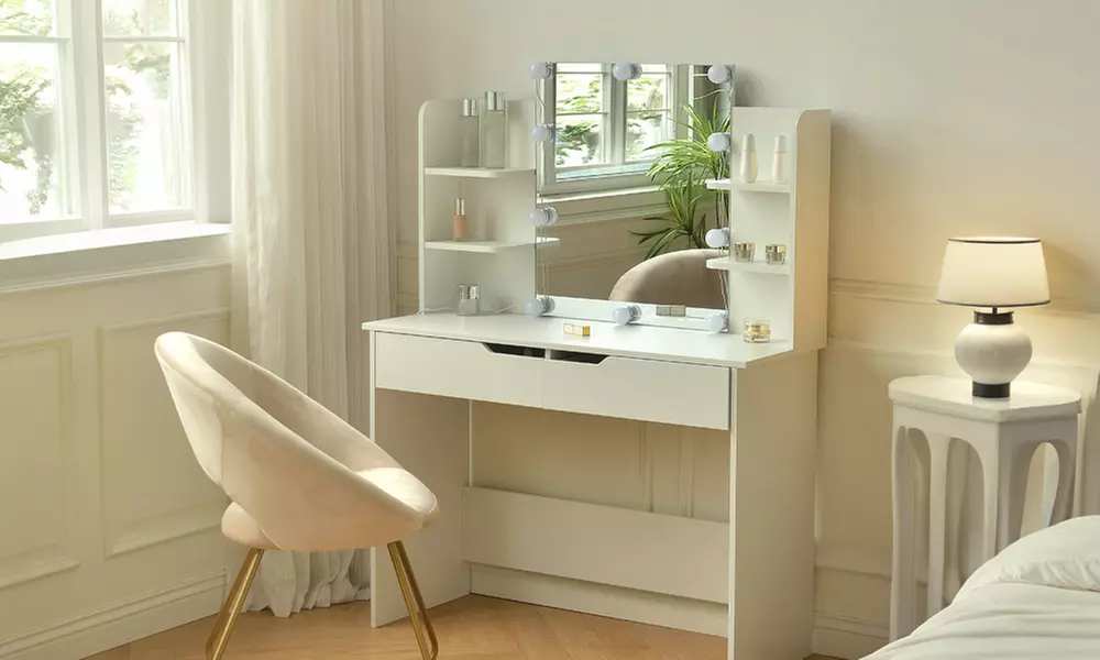 Home Deluxe Schminktisch „KYLIE“ mit Spiegel und LED-Beleuchtung