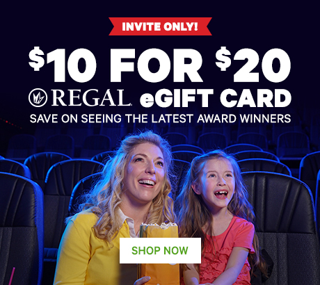 $10 for $20 Regal eGiftCard