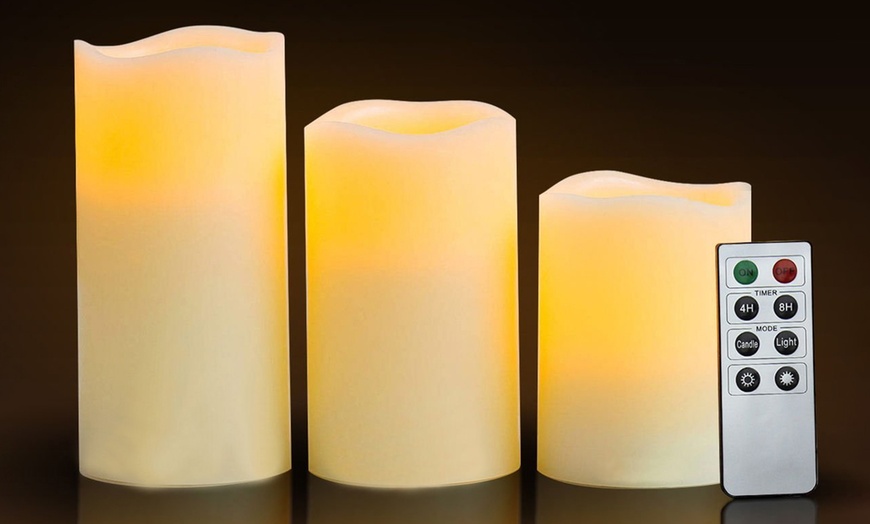 Image 1: Flameless Wax Candles