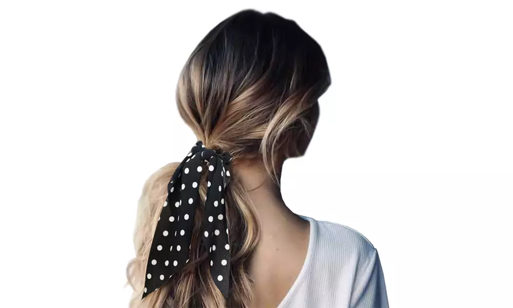 Pack de 4 chouchous élastiques à pois pour cheveux - Image 3